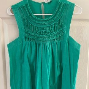 Anthro boho turquoise top w/ gorgeous bib detail
